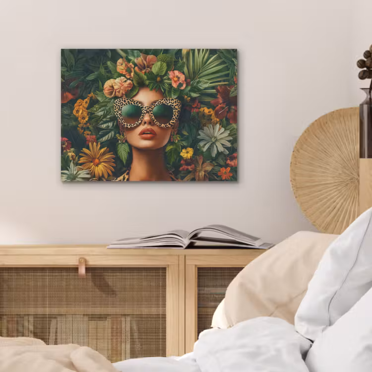 Vrouw - Panterprint - Jungle - Natuur - Luxe PET vilt klein -sfeer3