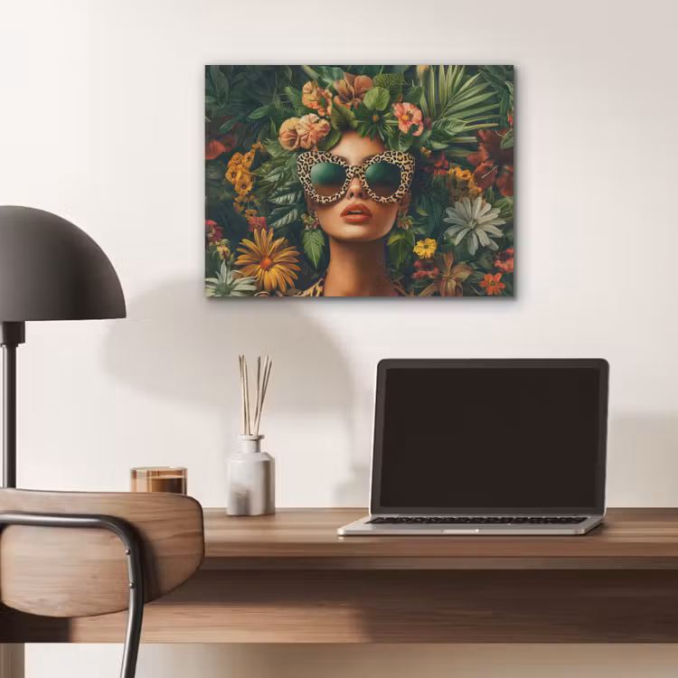 Vrouw - Panterprint - Jungle - Natuur - Luxe PET vilt klein -sfeer5