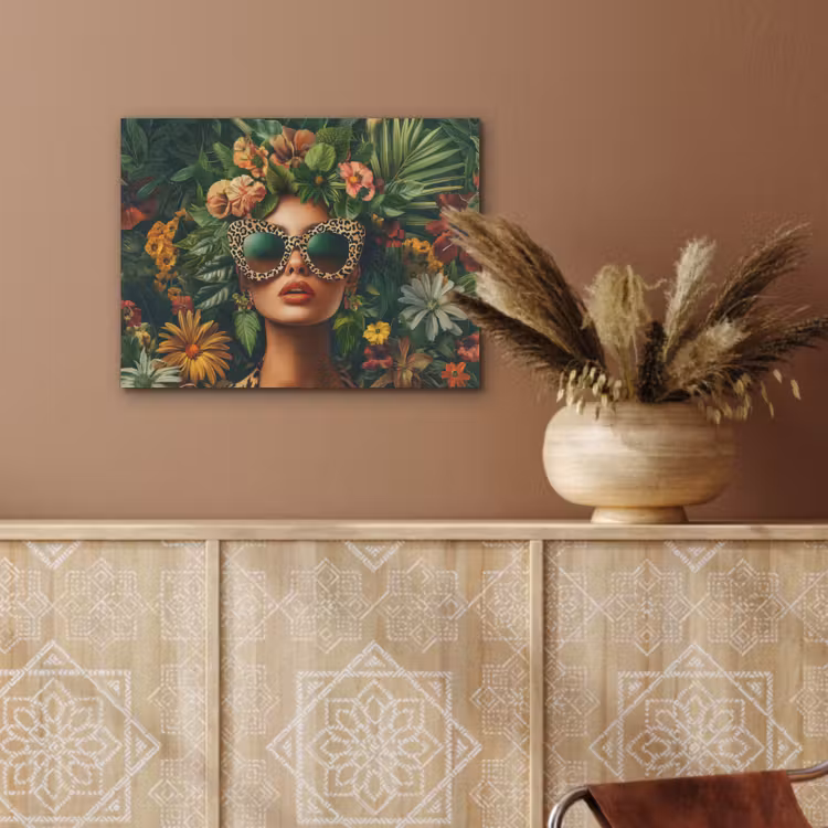 Vrouw - Panterprint - Jungle - Natuur - Luxe PET vilt klein -sfeer4
