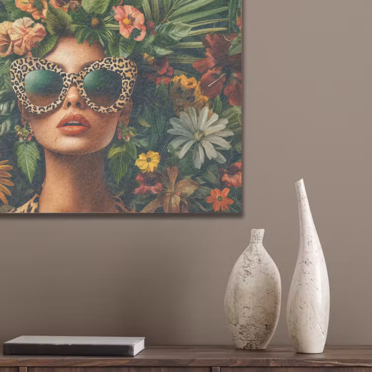 Vrouw - Panterprint - Jungle - Natuur - Luxe PET vilt klein -sfeer6_closeup