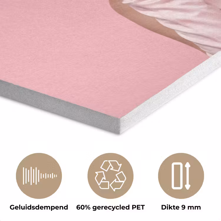Vrouw - Roze - Parelketting - Krulspelden PET vilt klein -closeup_NL