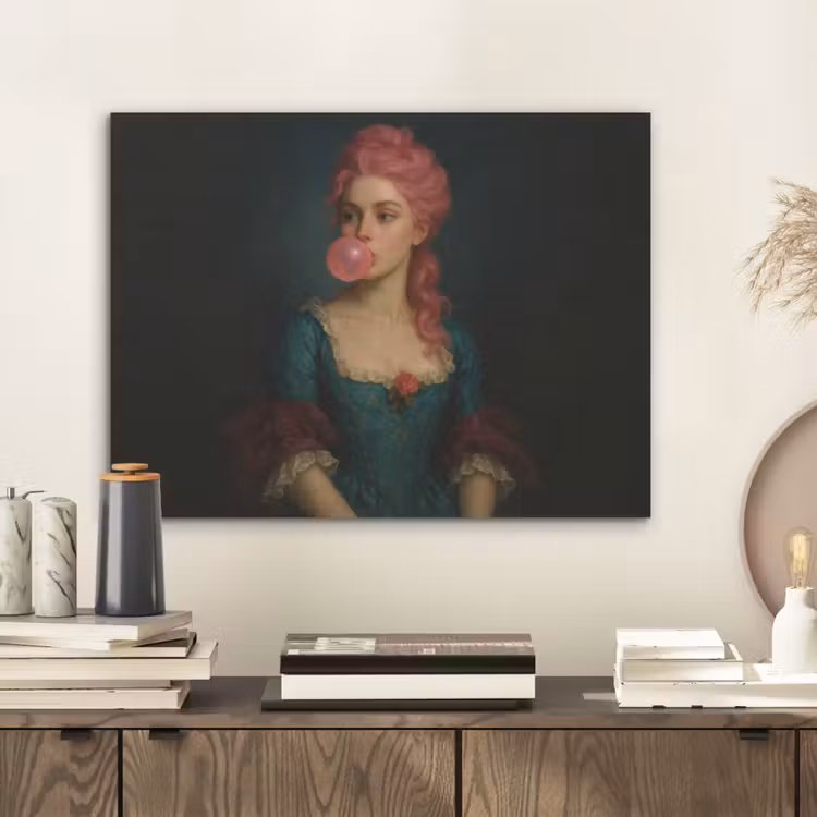 Vrouw - Portret - Kauwgombel PET vilt klein -sfeer1