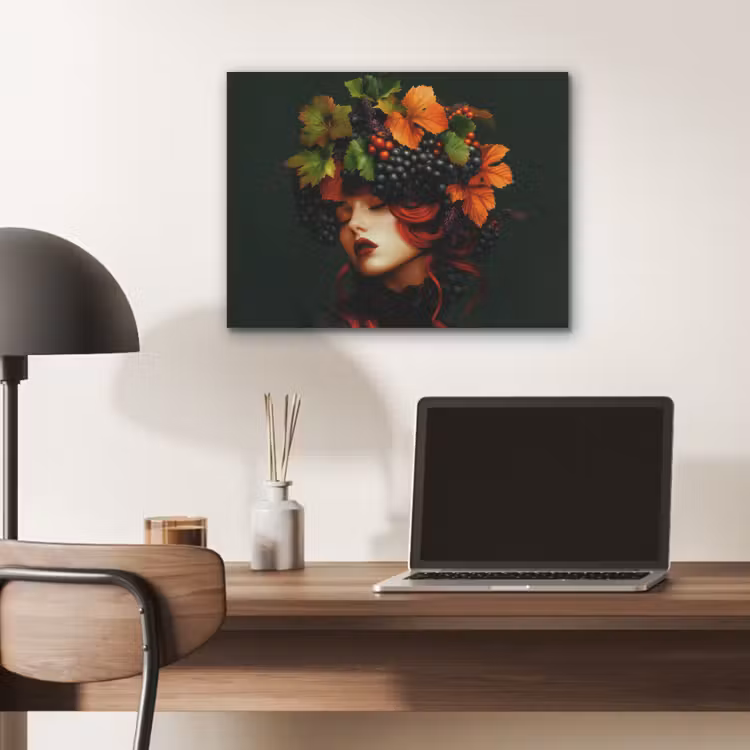 Vrouw - Rood - Groen - Druiven PET vilt klein -sfeer5
