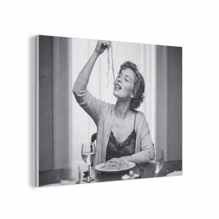 Vrouw - Spaghetti - Zwart - Wit PET vilt klein -3d