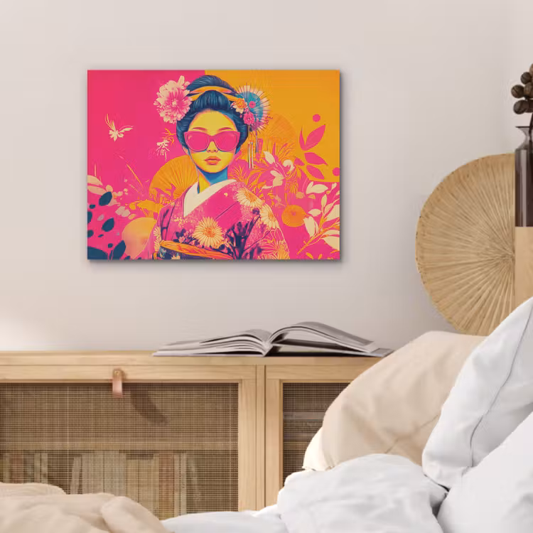 Vrouw - Zonnebril - Abstract - Oranje PET vilt klein -sfeer3