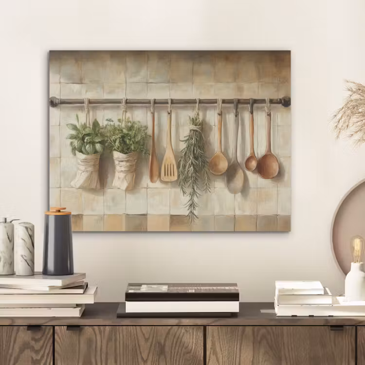 Hout - Keukengerei - Stilleven - Tegels PET vilt klein -sfeer1
