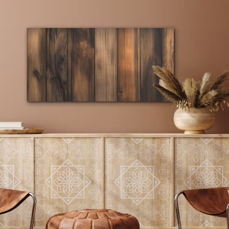 Hout - Rustiek - Donkere Planken PET vilt middel -sfeer4