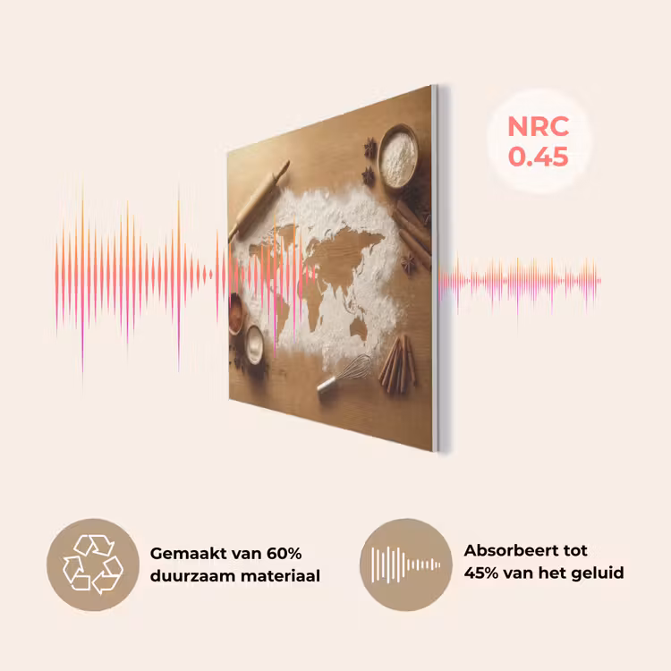 Hout - Wereldkaart - Bakken - Keuken PET vilt klein -USP_NL