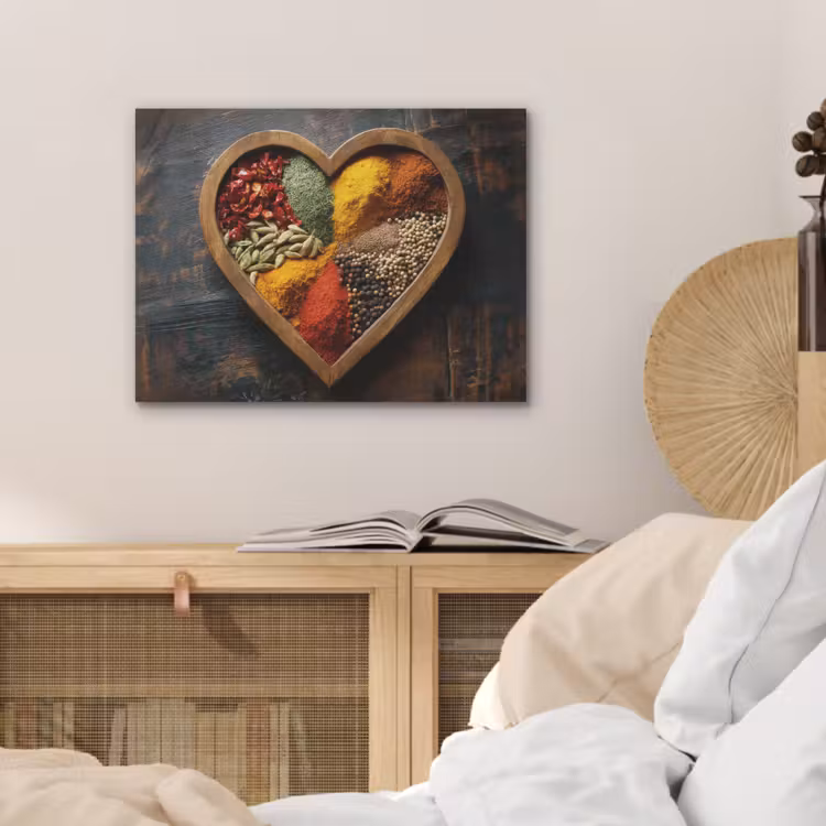 Houten - Hart - Kleurrijke - Specerijen PET vilt klein -sfeer3