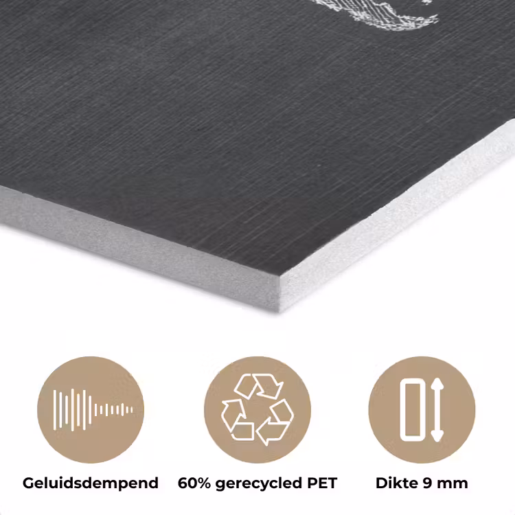 Wereldkaart - Krijt - Zwart - minimalistisch PET vilt klein -closeup_NL