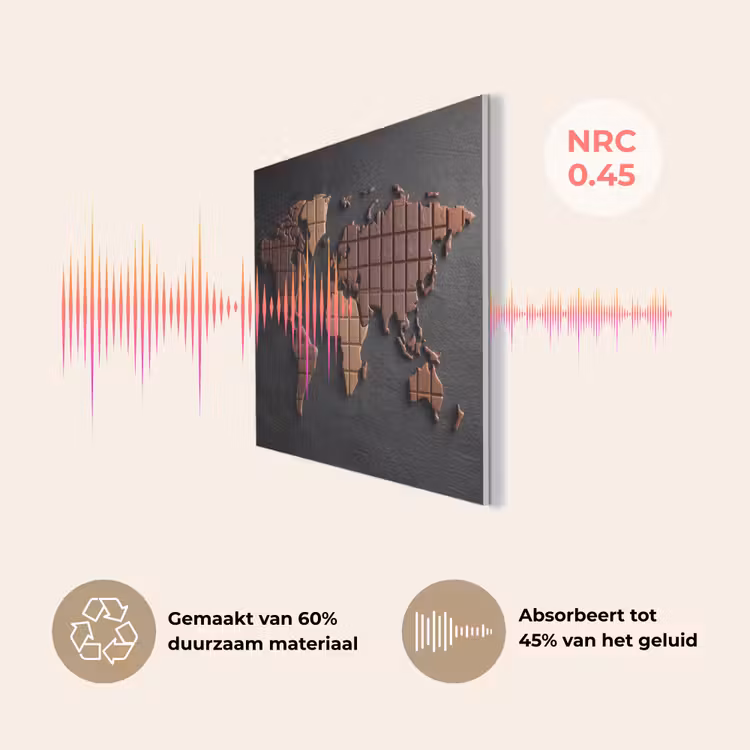 Wereldkaart - chocola - Smakelijke uitstraling PET vilt klein -USP_NL