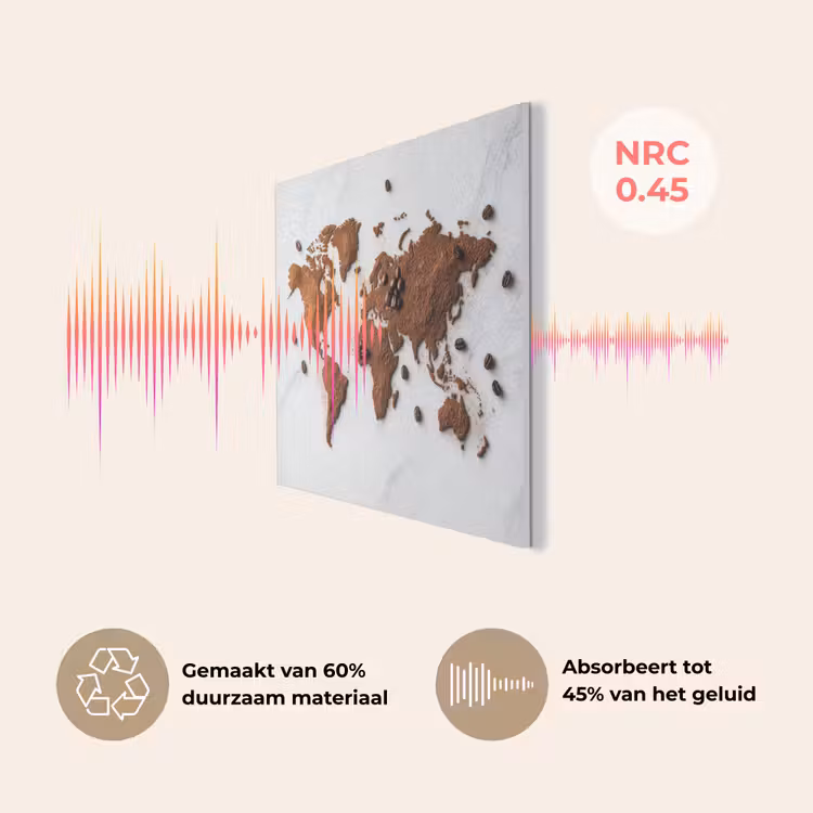Wereldkaart - Koffie - Marmer PET vilt klein -USP_NL