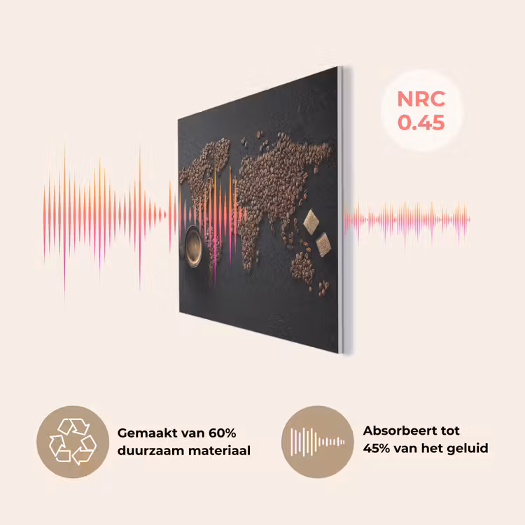 Wereldkaart - Espresso - Zwart PET vilt klein -USP_NL