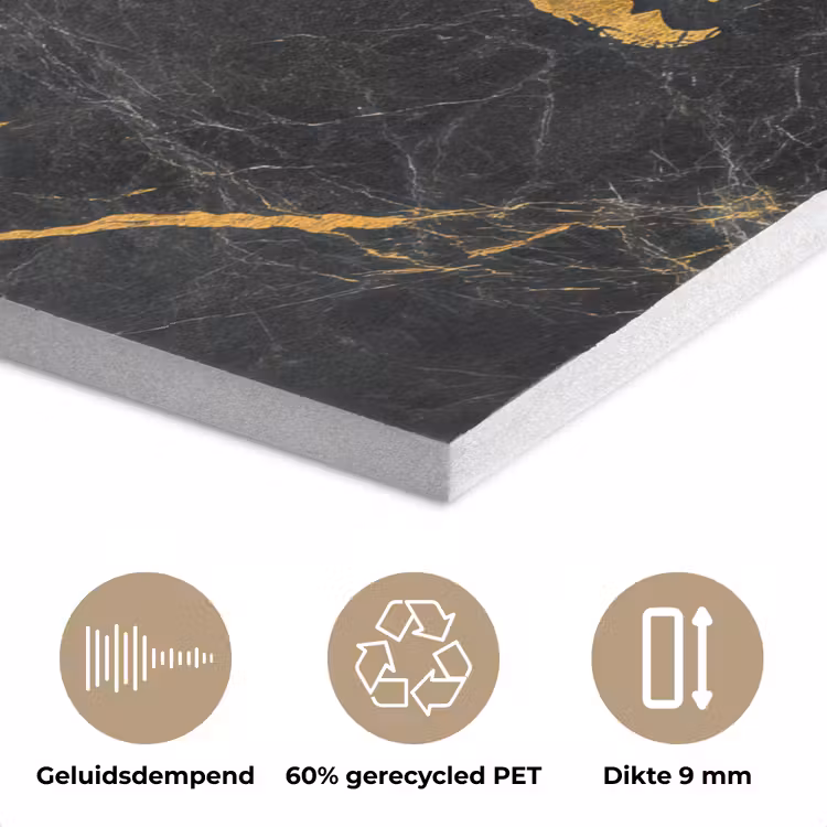 Wereldkaart - Goud - Marmer PET vilt klein -closeup_NL