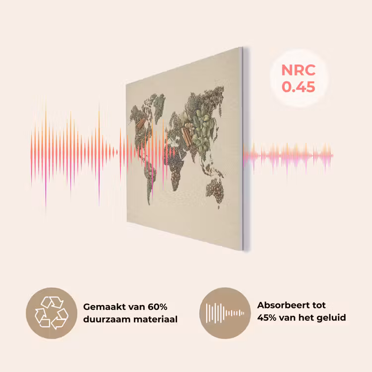 Wereldkaart - Kruiden - Kleurrijk PET vilt klein -USP_NL