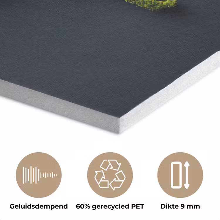 Wereldkaart - Mos -Levendig effect PET vilt klein -closeup_NL