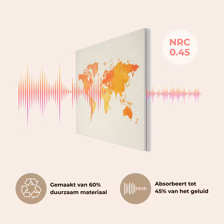 Wereldkaart - Oranje - Kleurrijk PET vilt klein -USP_NL