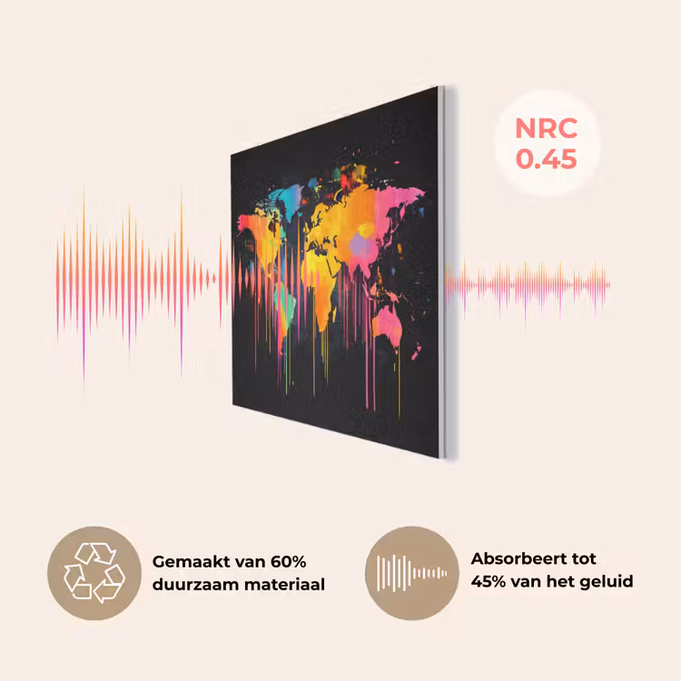 Wereldkaart - Verf - Kleurrijk - Graffiti - Wereld PET vilt klein -USP_NL