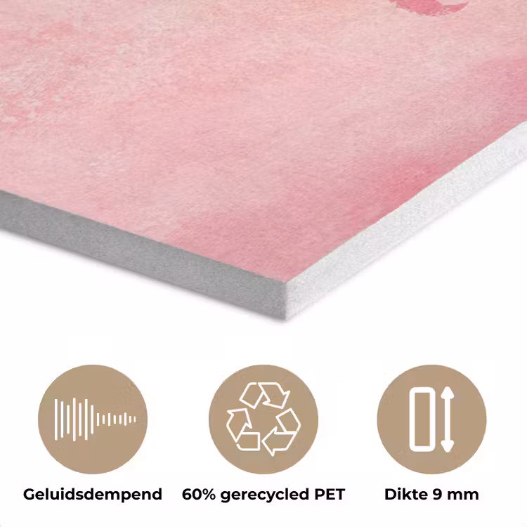 Wereldkaart - Roze - Vaag PET vilt klein -closeup_NL