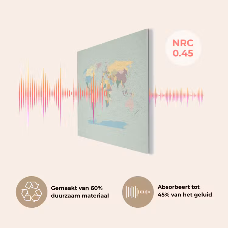 Wereldkaart - Realistisch - Kaart PET vilt klein -USP_NL