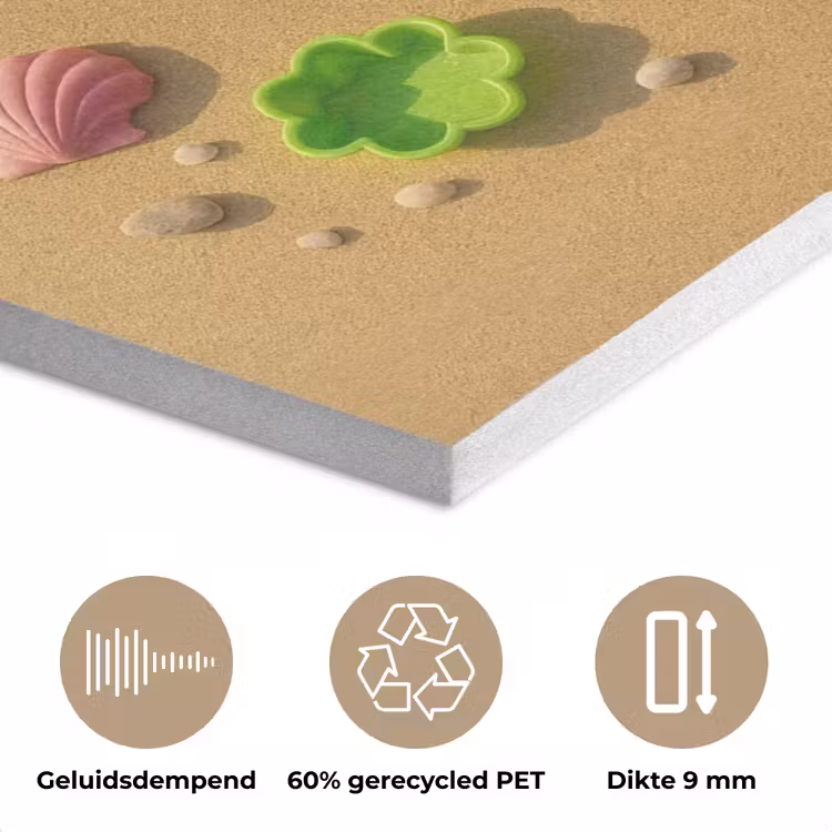 Wereldkaart - Zand - Kleurrijk - Zomer PET vilt klein -closeup_NL