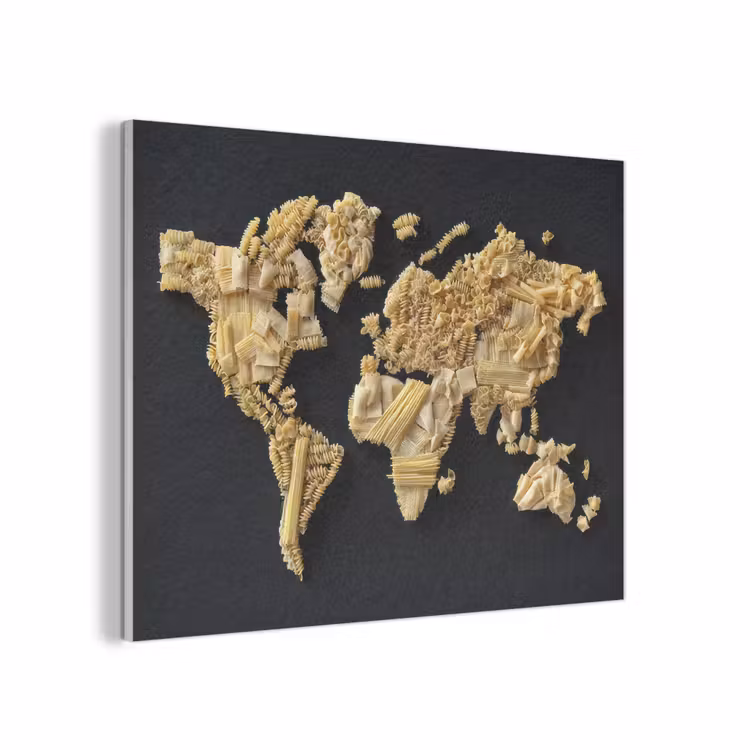 Wereldkaart - Specerijen - Kleurrijk PET vilt klein -3d