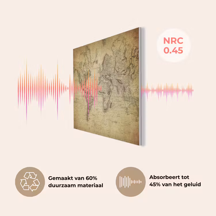 Wereldkaart - Vintage - Antiek - Bruin - Papier PET vilt klein -USP_NL