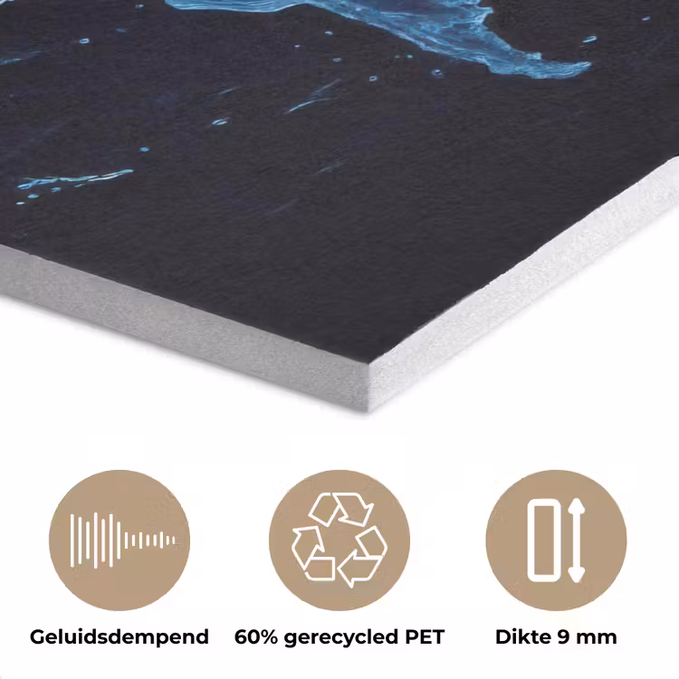 Wereldkaart - Waterstructuur - Blauw PET vilt klein -closeup_NL