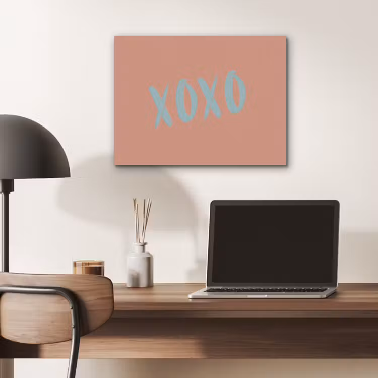 XOXO - Blauw - Perzikkleur PET vilt klein -sfeer5