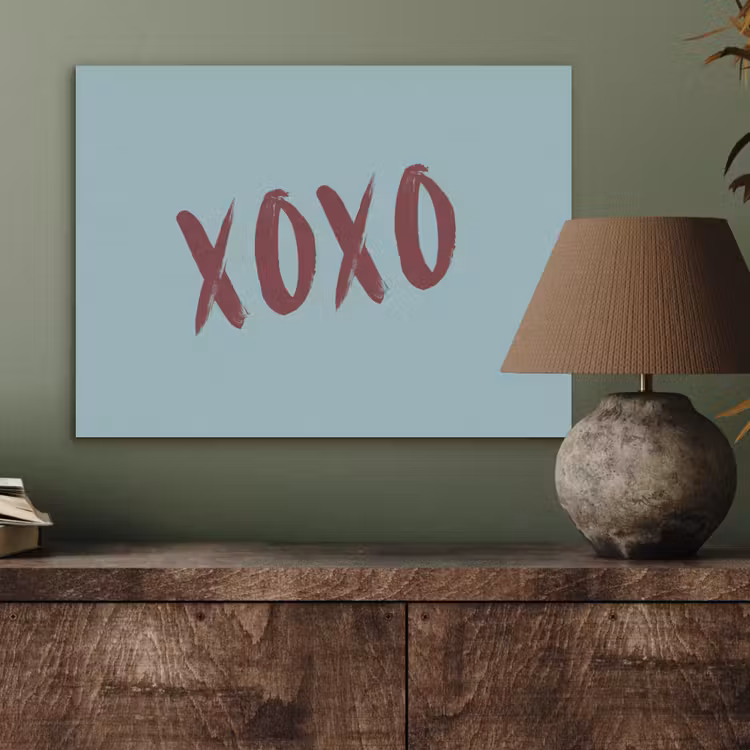 XOXO - Blauw - Rood PET vilt klein -sfeer2