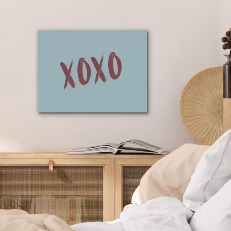 XOXO - Blauw - Rood PET vilt klein -sfeer3
