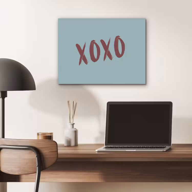 XOXO - Blauw - Rood PET vilt klein -sfeer5