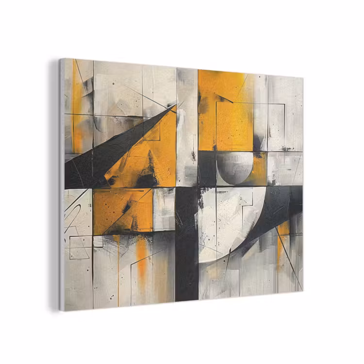 Geel - Abstract - Modern - Vormen PET vilt klein -3d