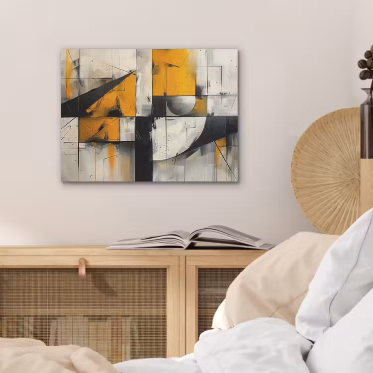 Geel - Abstract - Modern - Vormen PET vilt klein -sfeer3