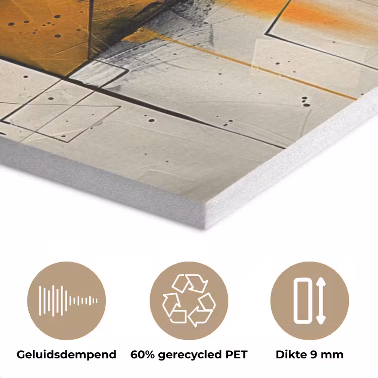 Geel - Abstract - Modern - Vormen PET vilt klein -closeup_NL
