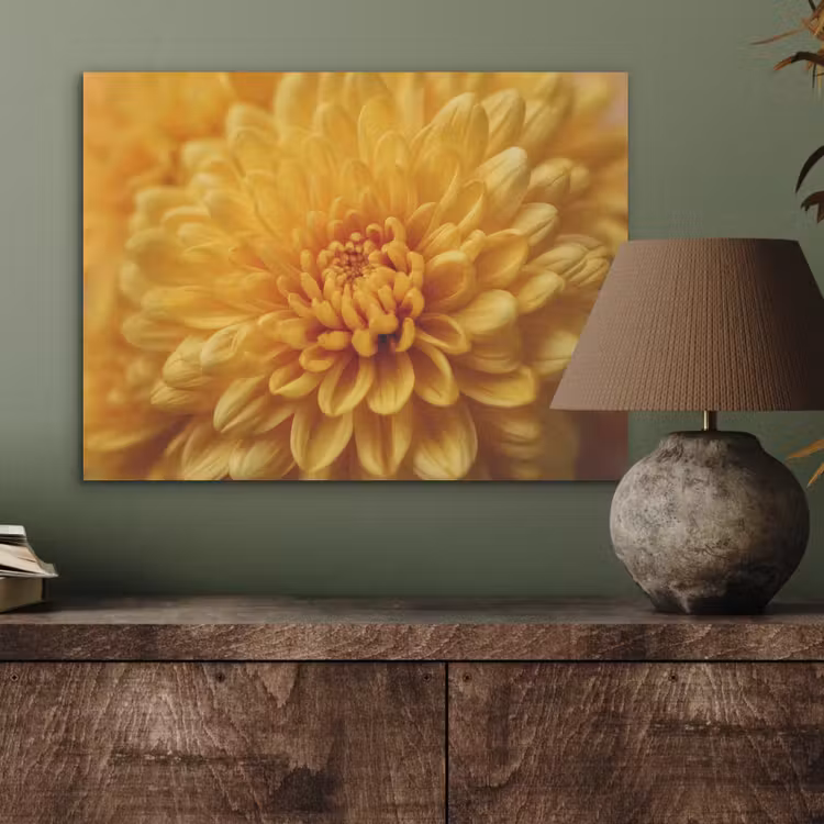 Geel - Chrysant - Zachtheid PET vilt klein -sfeer2