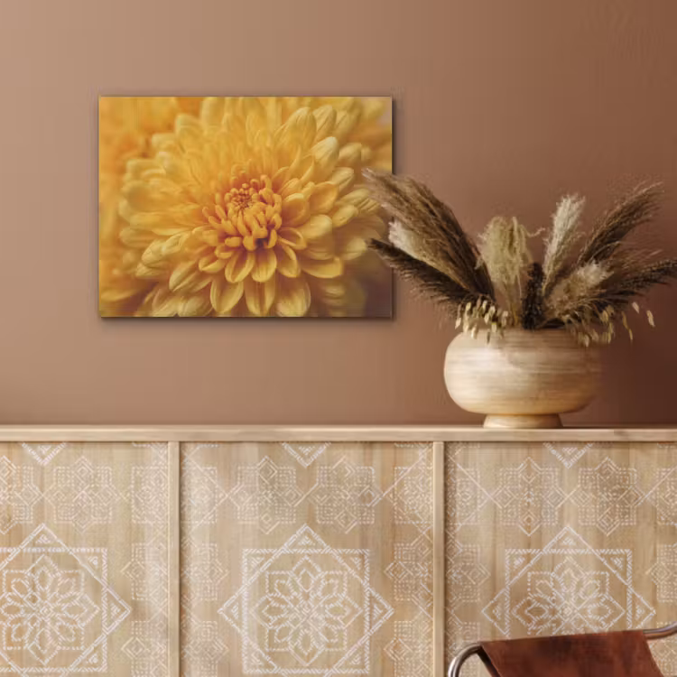 Geel - Chrysant - Zachtheid PET vilt klein -sfeer4