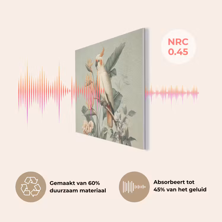 Gele kuifkaketoe - paradijsvogelbloemen - Groen PET vilt klein -USP_NL