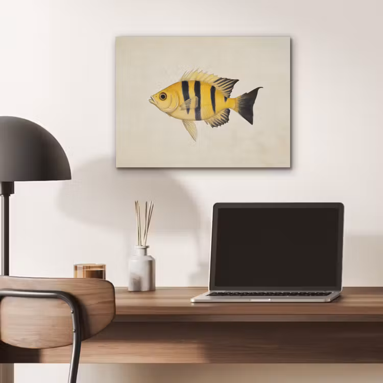 Geel - Vis - Strepen - Tropisch PET vilt klein -sfeer5
