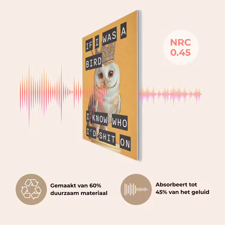Geel - Uil - Vogel - Decoratie PET vilt klein -USP_NL