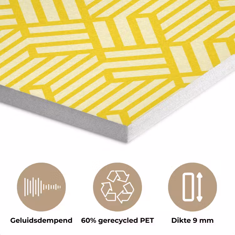 Geel - Patroon - Geometrisch PET vilt klein 837 -closeup_NL