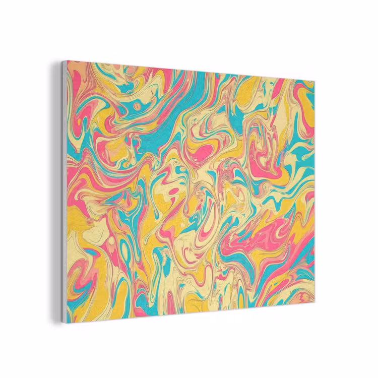 Geel - Roze - Blauw - Retro PET vilt klein -3d
