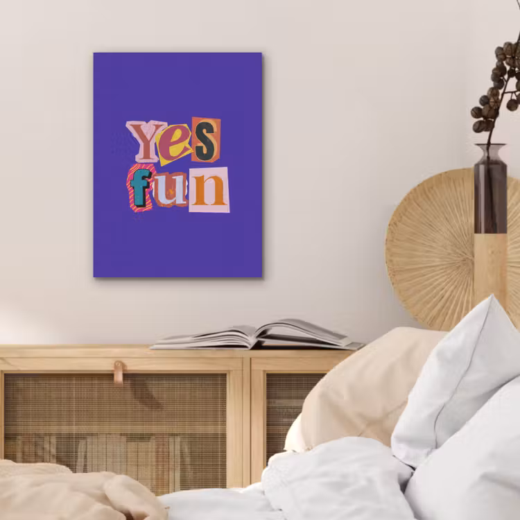 Yes fun - Kleurrijk - Collage-stijl PET vilt klein -sfeer3