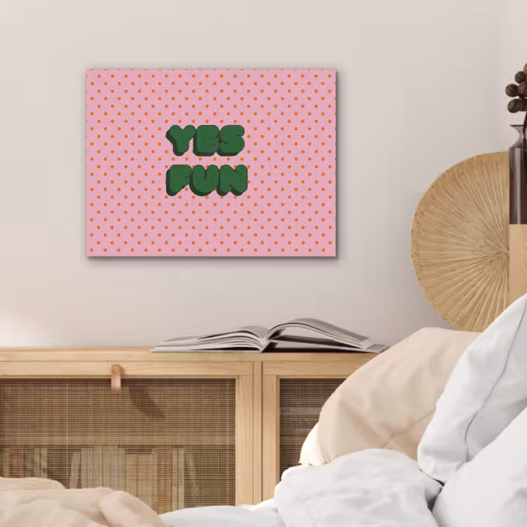 Yes fun - Groen - Roze - Stippen PET vilt klein -sfeer3