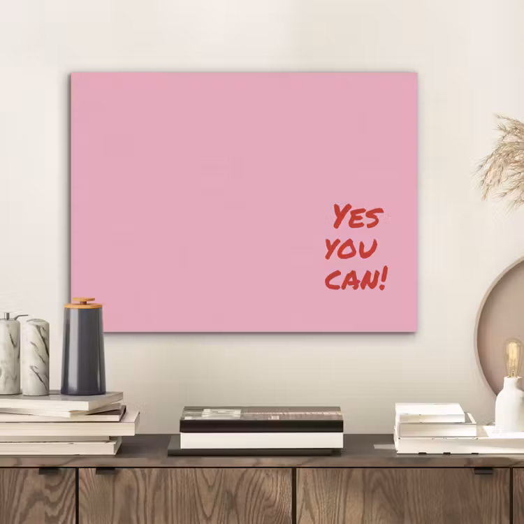 Yes you can do it - Rood - Roze PET vilt klein -sfeer1