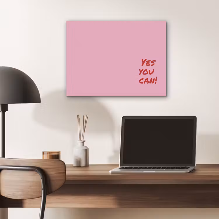 Yes you can do it - Rood - Roze PET vilt klein -sfeer5