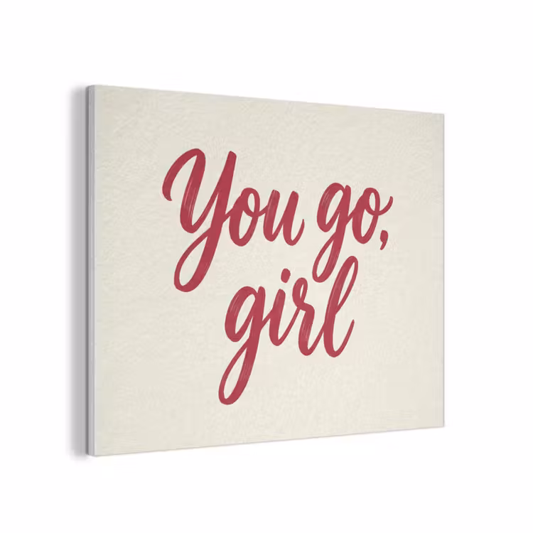 you go girl - Rood - Wit PET vilt klein -3d