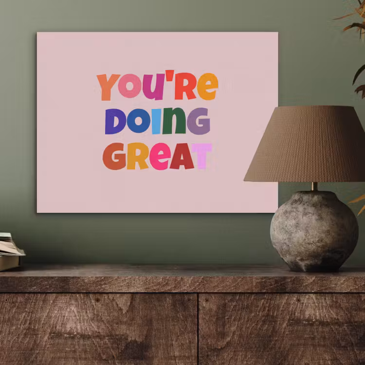 You're doing great - Roze - Kleurrijk PET vilt klein -sfeer2