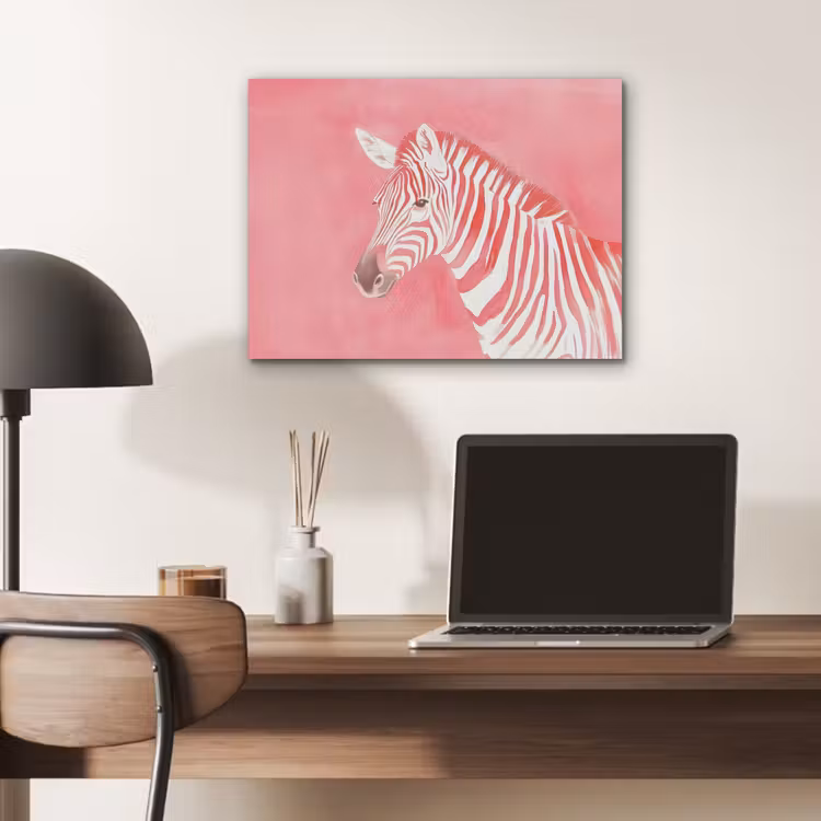 Zebra - Pink - Verf PET vilt klein -sfeer5