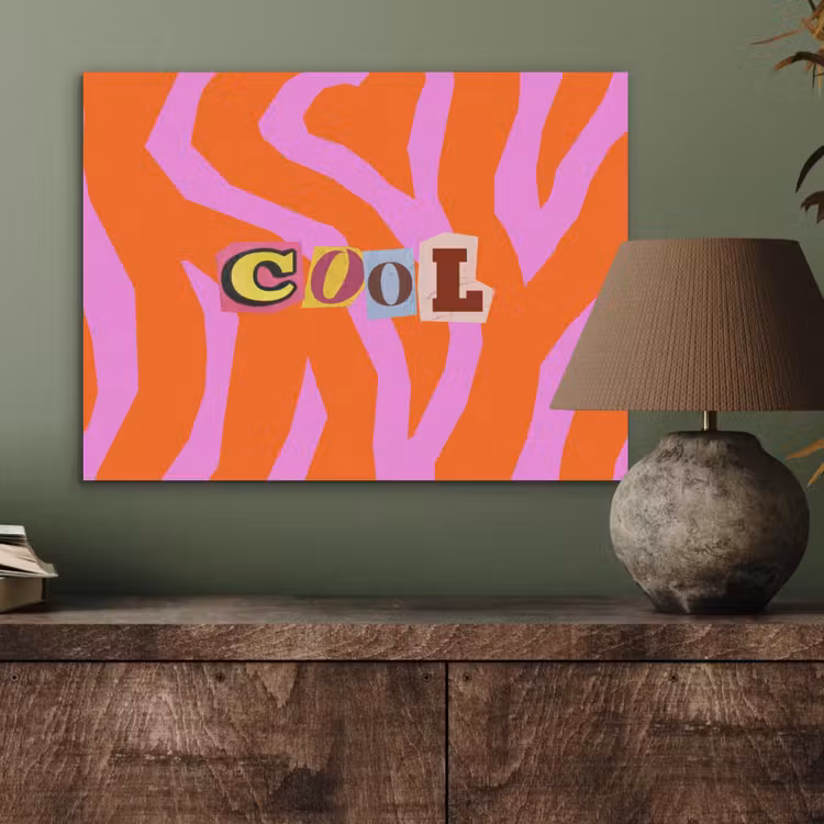 Zebraprint - Grafisch - COOL - Oranje PET vilt klein -sfeer2